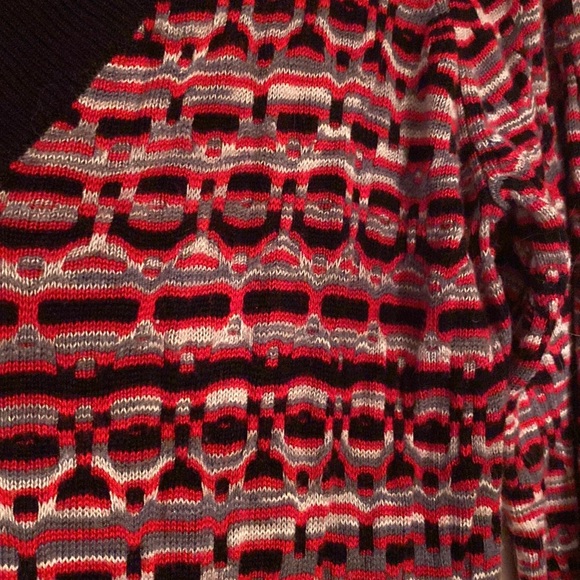 Long Sleeve Red & Black Sweater Dress - Picture 2 of 2